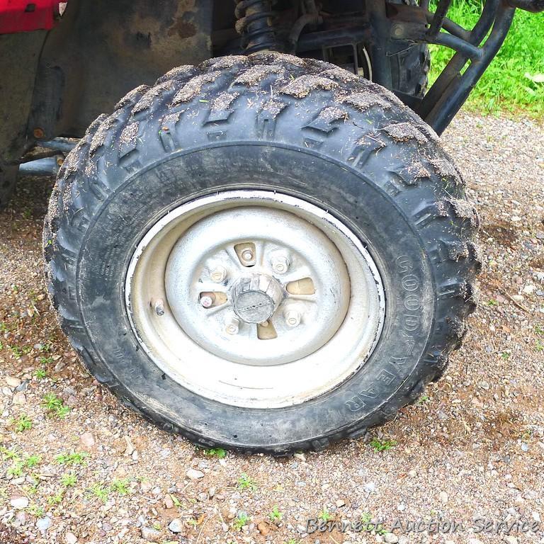Honda Fourtrax 300 4x4 ATV starts, runs and drives well. Tires have good tread and minor checking.