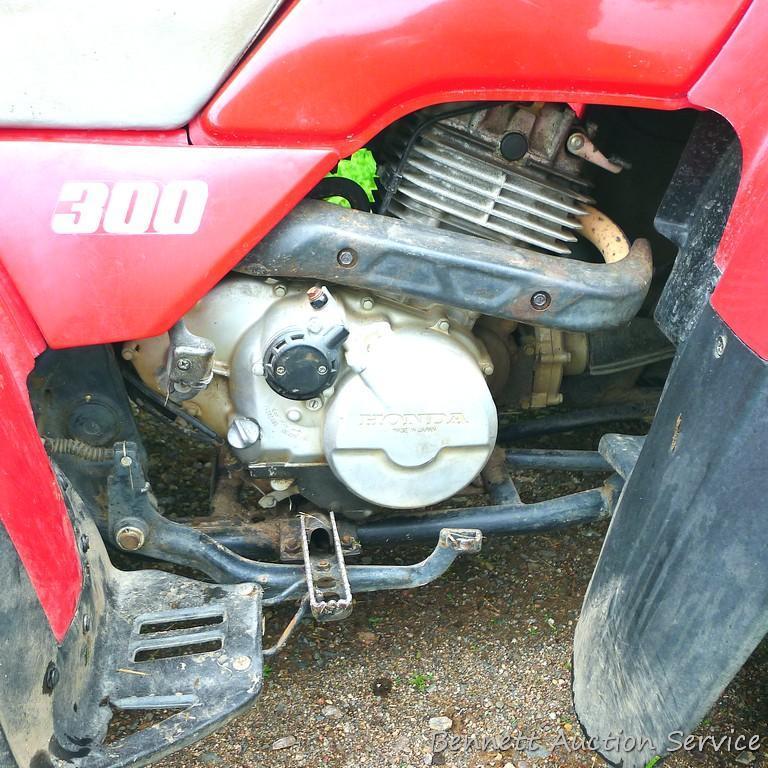 Honda Fourtrax 300 4x4 ATV starts, runs and drives well. Tires have good tread and minor checking.