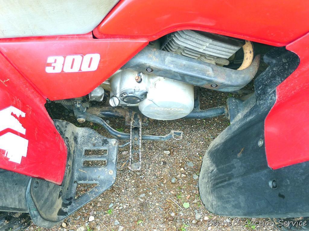 Honda Fourtrax 300 4x4 ATV starts, runs and drives well. Tires have good tread and minor checking.