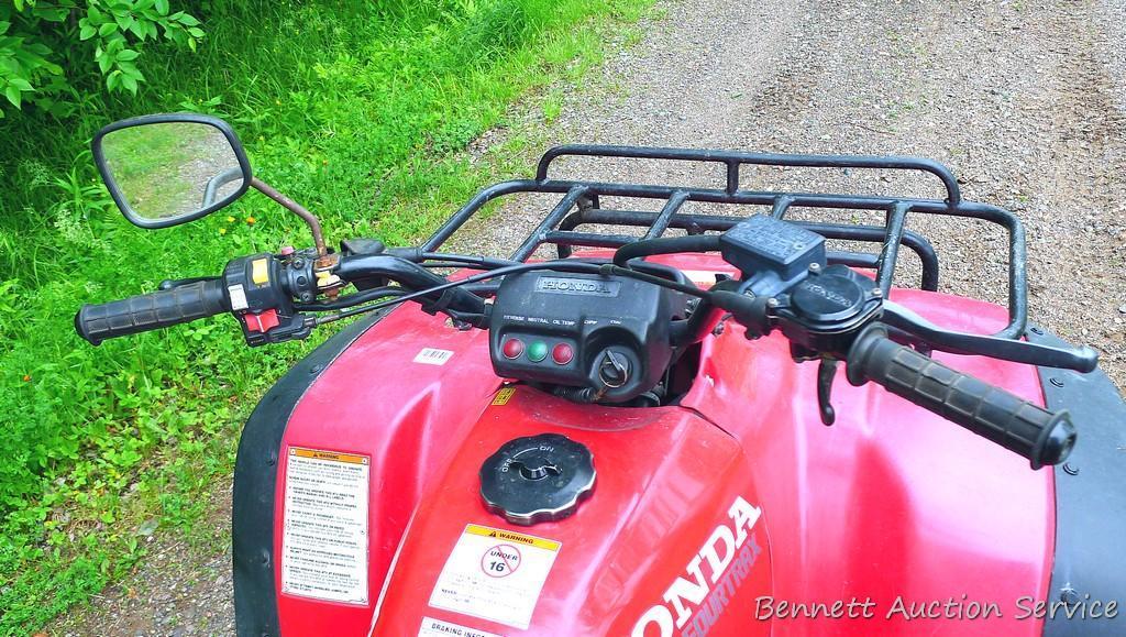 Honda Fourtrax 300 4x4 ATV starts, runs and drives well. Tires have good tread and minor checking.