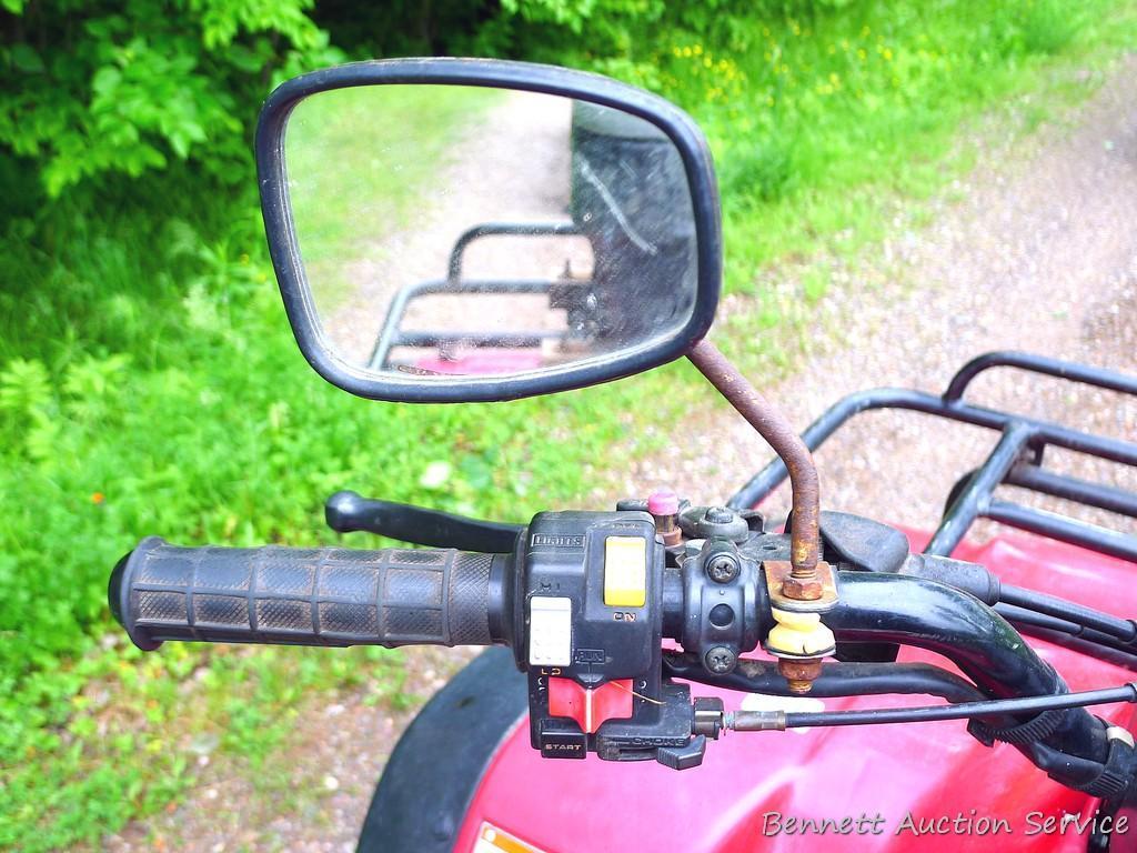 Honda Fourtrax 300 4x4 ATV starts, runs and drives well. Tires have good tread and minor checking.