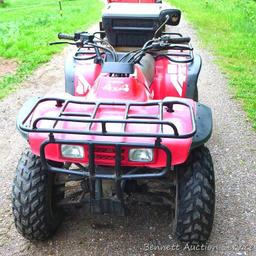 Honda Fourtrax 300 4x4 ATV starts, runs and drives well. Tires have good tread and minor checking.