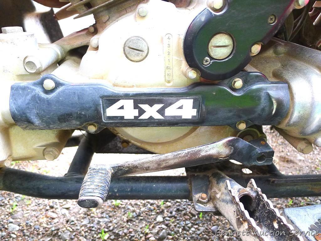 Honda Fourtrax 300 4x4 ATV starts, runs and drives well. Tires have good tread and minor checking.