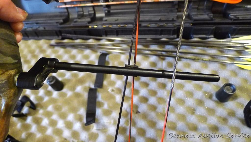 Buckmaster Spirit compound bow is currently set up 25" draw length, 45 lb. weight. Comes with HHA