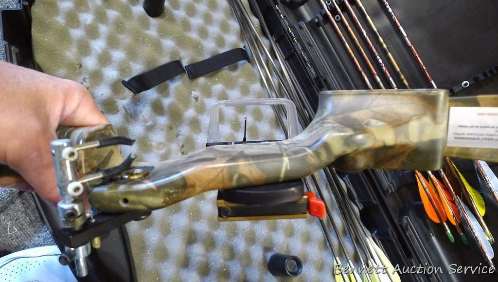 Buckmaster Spirit compound bow is currently set up 25" draw length, 45 lb. weight. Comes with HHA