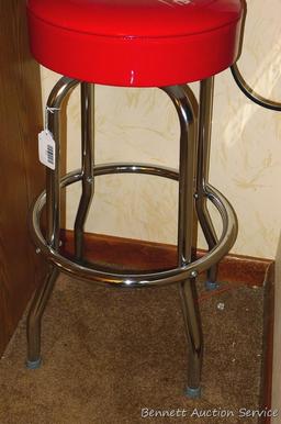 Milwaukee shop stool looks near new; pair of Craftsman pint glasses with tin coasters is NIB.