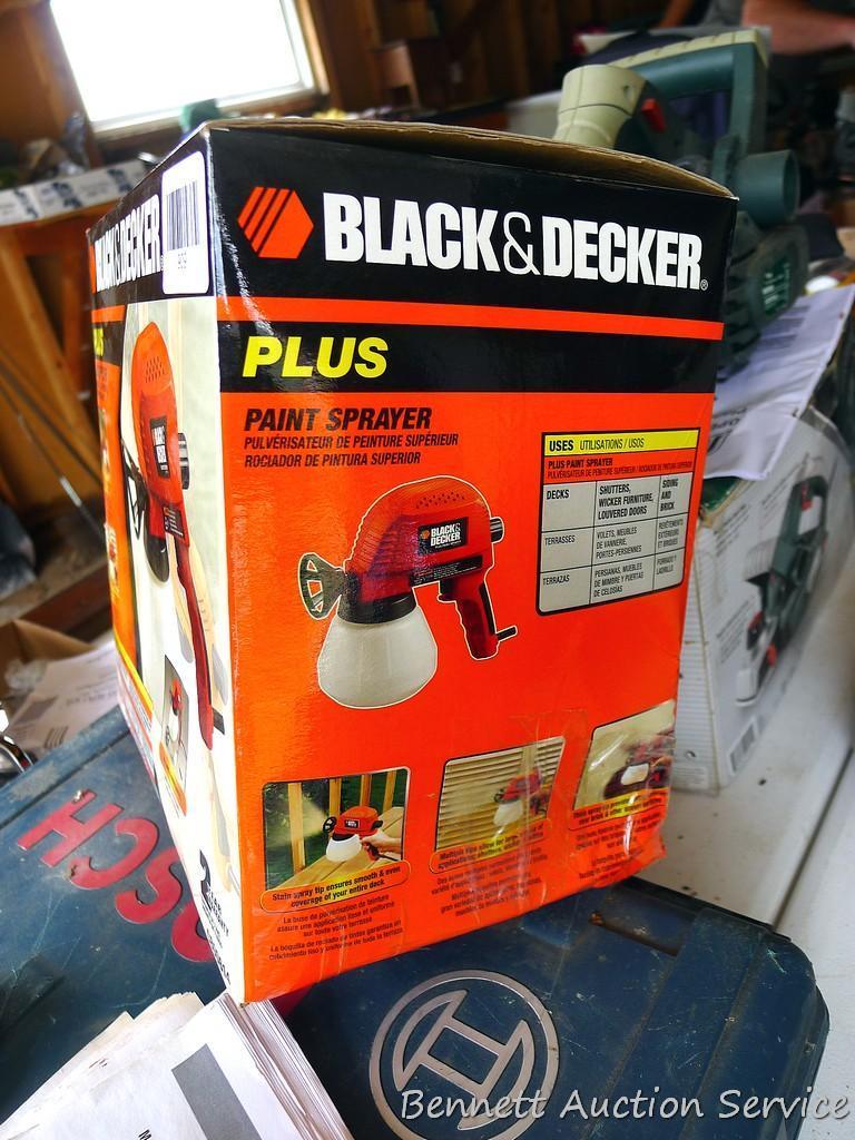 Black & Decker paint sprayer, untested because we didn't want to clean it up.