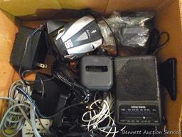 Palm wireless keyboard, Radio Shack radio, Sio Scan atomic clock, Panasonic phone base, more.