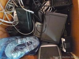 Palm wireless keyboard, Radio Shack radio, Sio Scan atomic clock, Panasonic phone base, more.