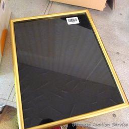 Two retro framed pieces and a shadow box, largest is 12" x 15" x 2".
