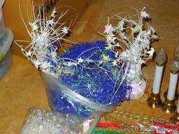 Icicle and other ornaments and decorations.