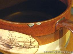 9 ceramic soup bowls with duck theme. Some have chips on the rim and/or handles that have been