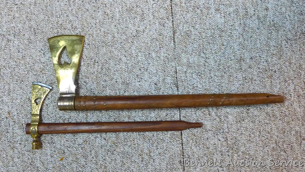 Two decorative tomahawks in good condition. Larger is 23".