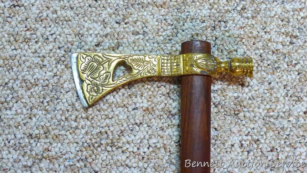 Two decorative tomahawks in good condition. Larger is 23".
