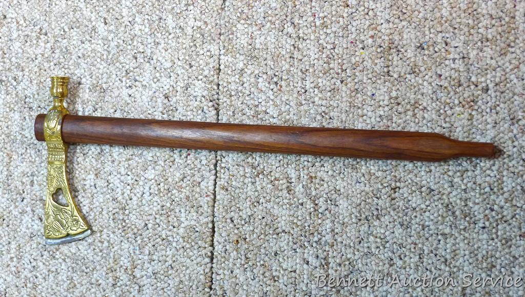 Two decorative tomahawks in good condition. Larger is 23".
