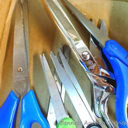 Nice pair of 8" scissors by Mundial, plus several other pairs of scissors.
