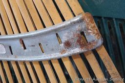 Bamboo leaf rake, 30" plastic leaf rake head, garden fenceposts up to 4'.