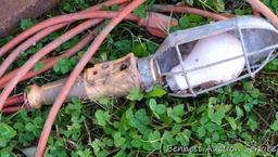 Garden fork/cultivator; ground tamper with 4" x 6" base and 48" handle; trouble light; steel hole