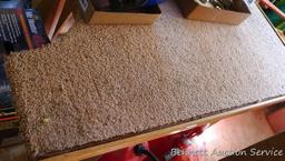 Work table is about 49" x 55" x 34" high overall. Has two circular cutouts for some special purpose.