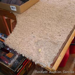 Work table is about 49" x 55" x 34" high overall. Has two circular cutouts for some special purpose.
