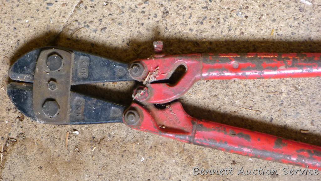 HKP bolt cutter No. 2 with capacity 1/2 soft and 3/8 hard is 30" long.