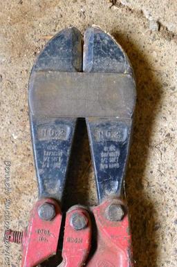HKP bolt cutter No. 2 with capacity 1/2 soft and 3/8 hard is 30" long.