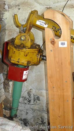 3 point post hole auger attachment. Auger section is nearly 4'. 12" diameter. Has category 2 hitch