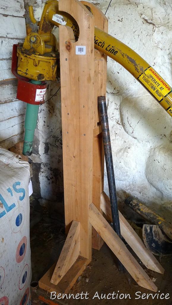 3 point post hole auger attachment. Auger section is nearly 4'. 12" diameter. Has category 2 hitch