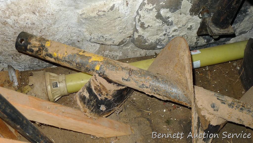 3 point post hole auger attachment. Auger section is nearly 4'. 12" diameter. Has category 2 hitch