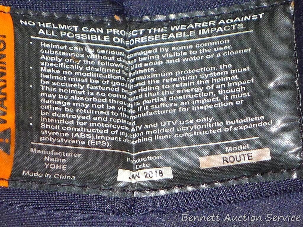 Motorcycle helmet Bilt Route DOT certified size L. Has built in ventilation and sun shield. This is
