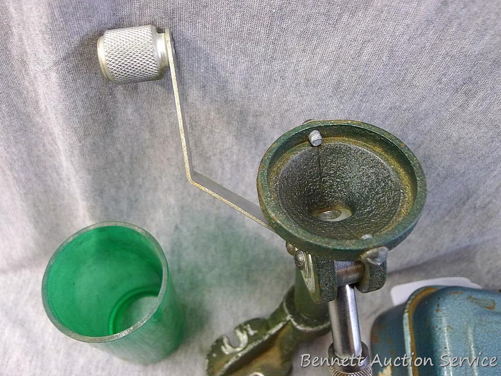 RCBS reloading powder measure comes in an 11" steel tools box. Powder dispenser and measure.