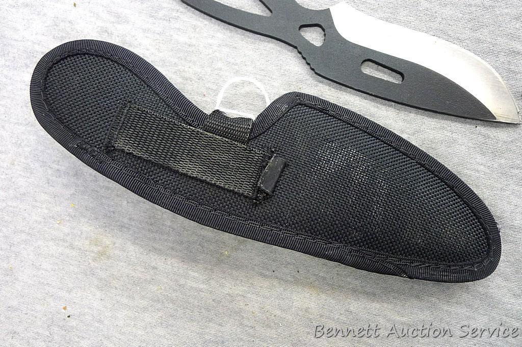 Buck Knife 143C PakLite Large Skinner Skeletonized Knife 141 Black Oxide with canvas sheath. Has a