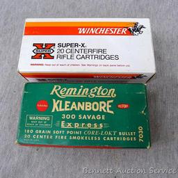 20 rounds of Winchester Super-X .303 Savage 190 gr silvertip ammunition; 20 rounds of Remington