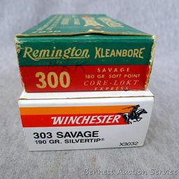 20 rounds of Winchester Super-X .303 Savage 190 gr silvertip ammunition; 20 rounds of Remington