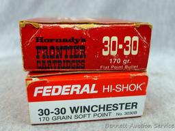 20 rounds Federal .30-30 Win 170 grain soft point cartridges. Plus 18 other mixed .30-30 Winchester