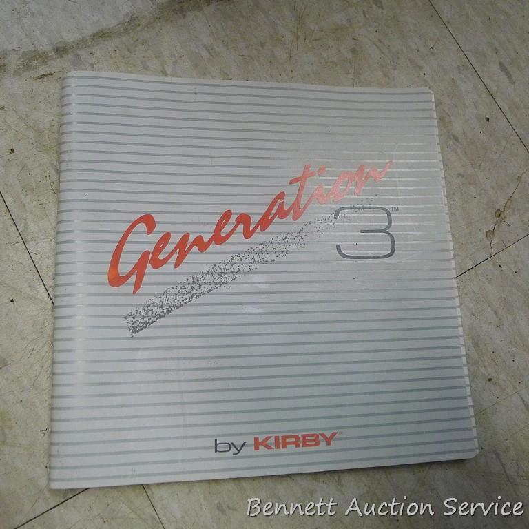 Generation 3 by Kirby vacuum; 15" x 16" x 43". Vacuum does not turn on, but could be an easy repair