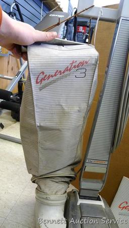Generation 3 by Kirby vacuum; 15" x 16" x 43". Vacuum does not turn on, but could be an easy repair