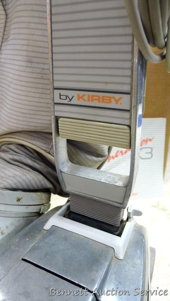 Generation 3 by Kirby vacuum; 15" x 16" x 43". Vacuum does not turn on, but could be an easy repair
