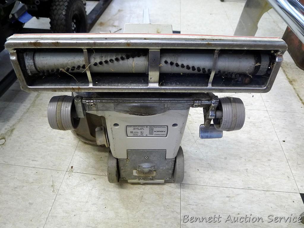 Generation 3 by Kirby vacuum; 15" x 16" x 43". Vacuum does not turn on, but could be an easy repair