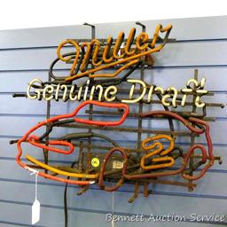 No shipping; Miller Genuine Draft neon sign; measures 24" x 19". Tubes seem to be intact; does
