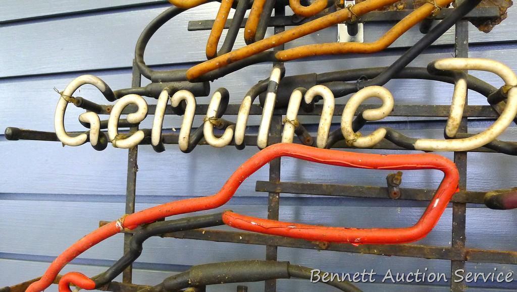 No shipping; Miller Genuine Draft neon sign; measures 24" x 19". Tubes seem to be intact; does