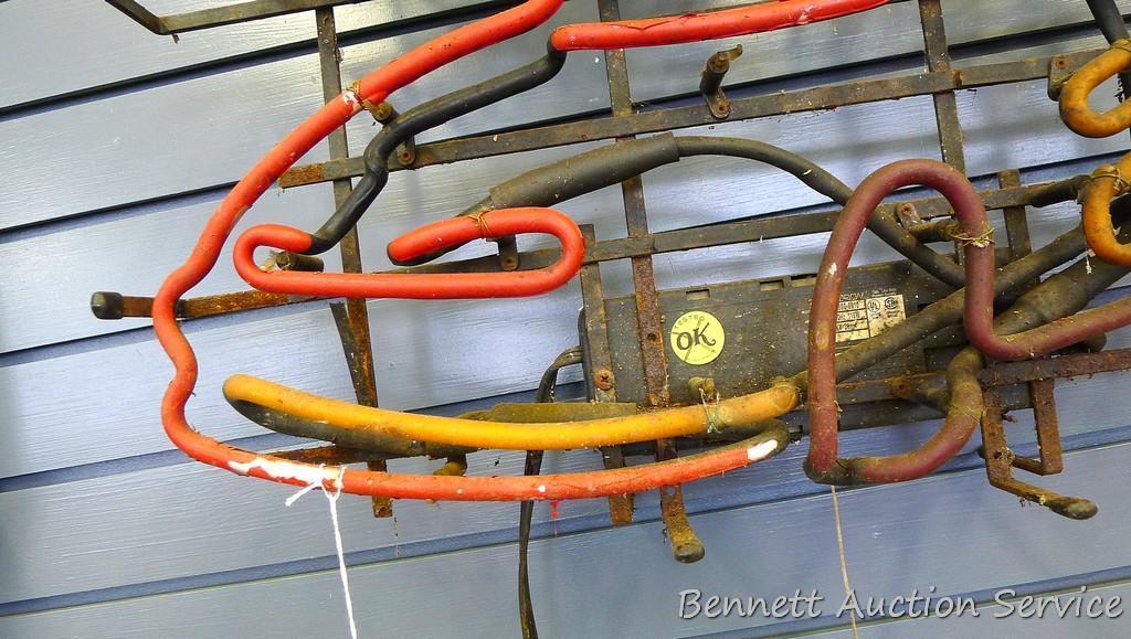 No shipping; Miller Genuine Draft neon sign; measures 24" x 19". Tubes seem to be intact; does