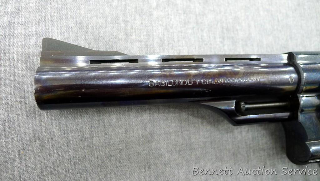 Llama Super-Comanche .357 Magnum Revolver. 6" ribbed barrel has a bright bore with sharp rifling and