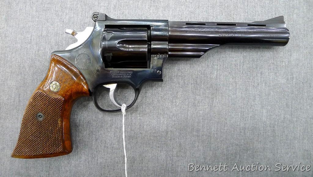 Llama Super-Comanche .357 Magnum Revolver. 6" ribbed barrel has a bright bore with sharp rifling and