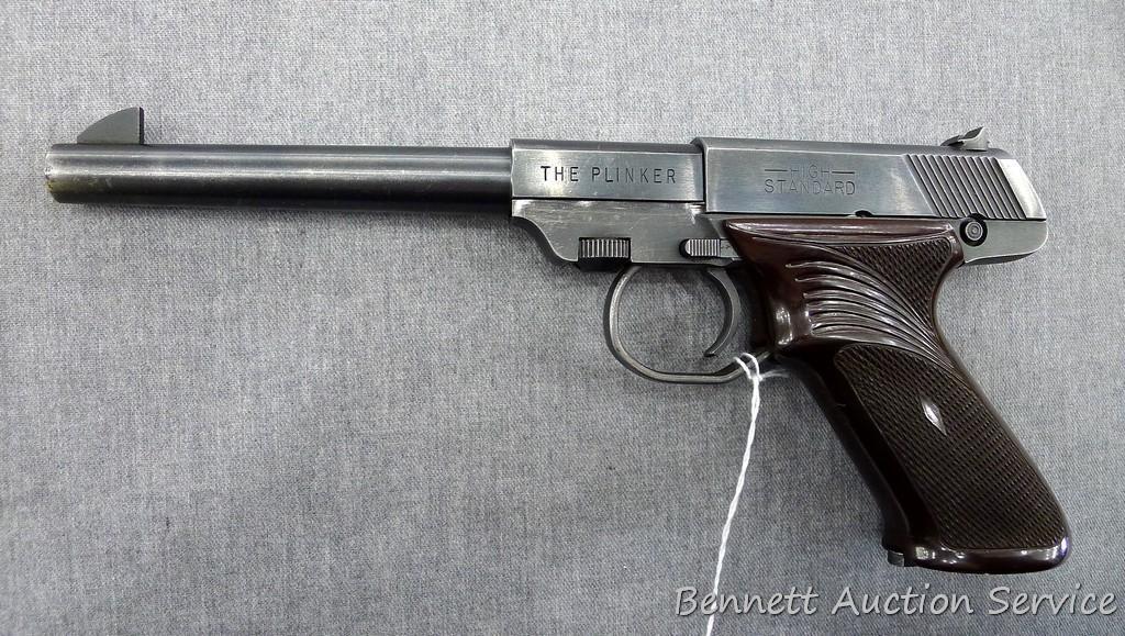 High Standard Model 101 The Plinker .22 pistol. 6-1/2" barrel has a brilliant bore with good