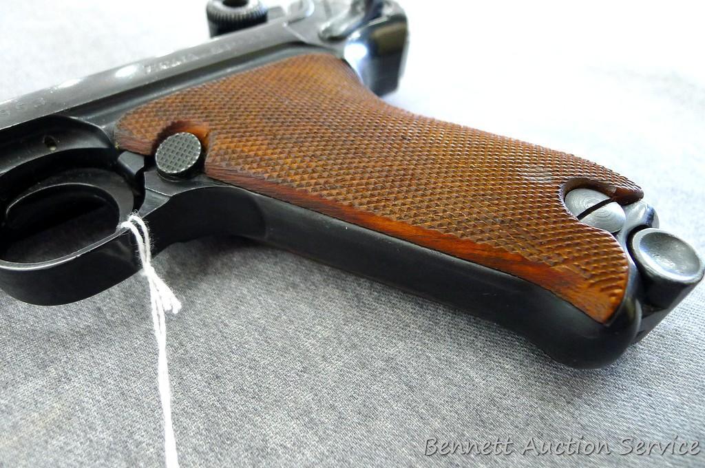 Erma EP.22 German Luger pistol chambered .22LR. 4-1/2" barrel has a bright bore and good rifling.