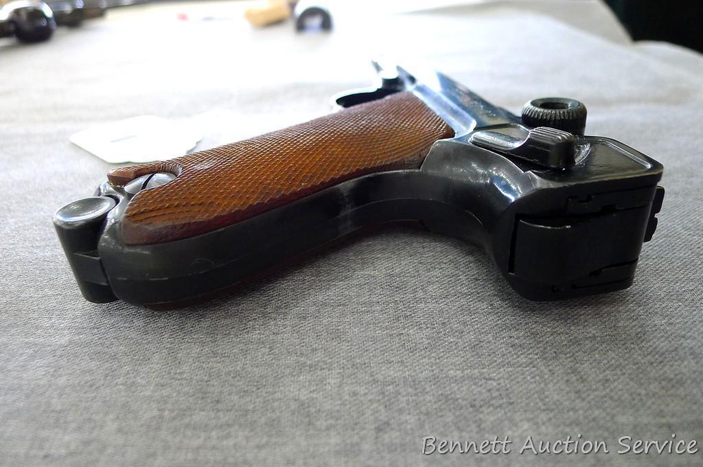 Erma EP.22 German Luger pistol chambered .22LR. 4-1/2" barrel has a bright bore and good rifling.