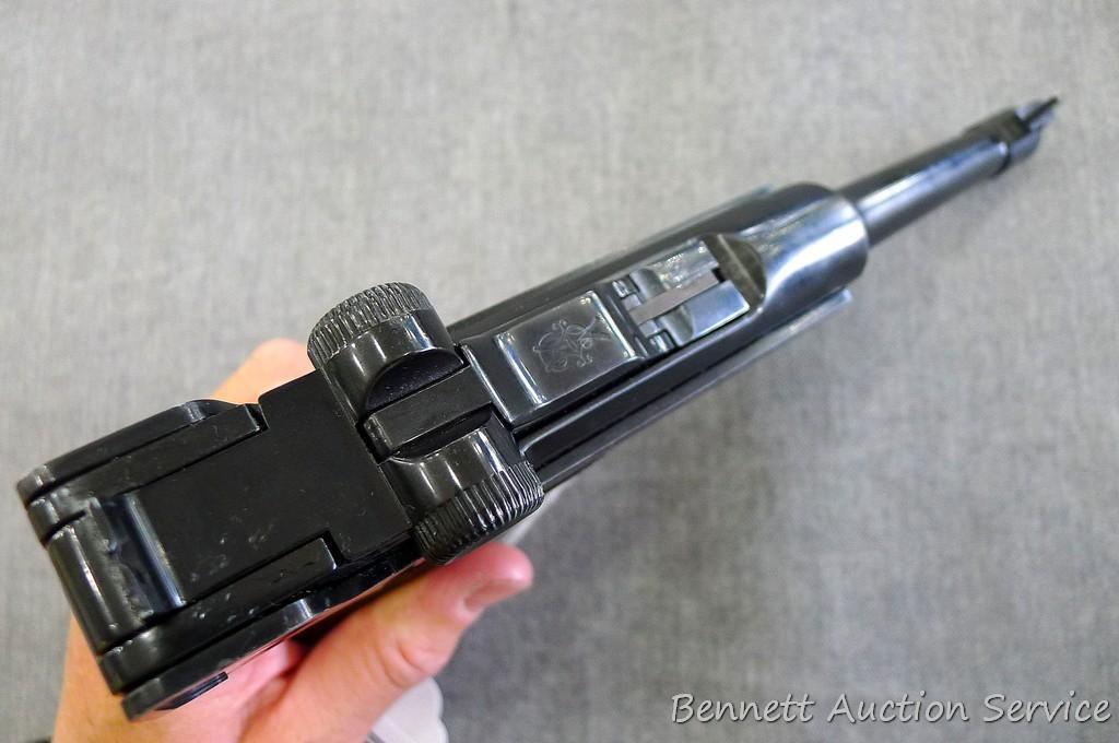 Erma EP.22 German Luger pistol chambered .22LR. 4-1/2" barrel has a bright bore and good rifling.