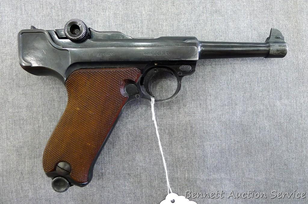 Erma EP.22 German Luger pistol chambered .22LR. 4-1/2" barrel has a bright bore and good rifling.