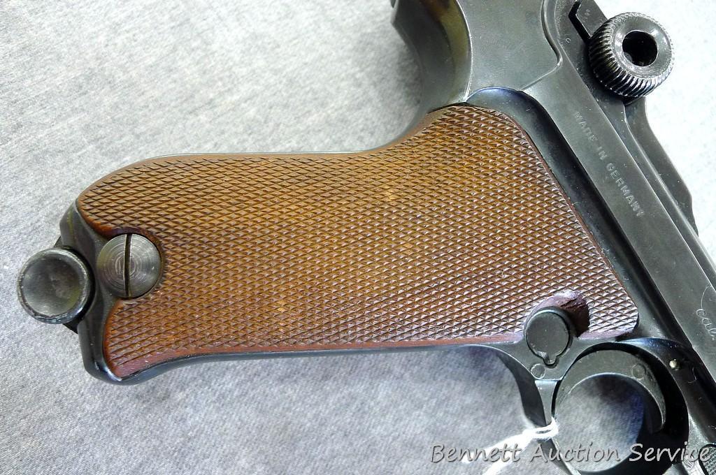Erma EP.22 German Luger pistol chambered .22LR. 4-1/2" barrel has a bright bore and good rifling.